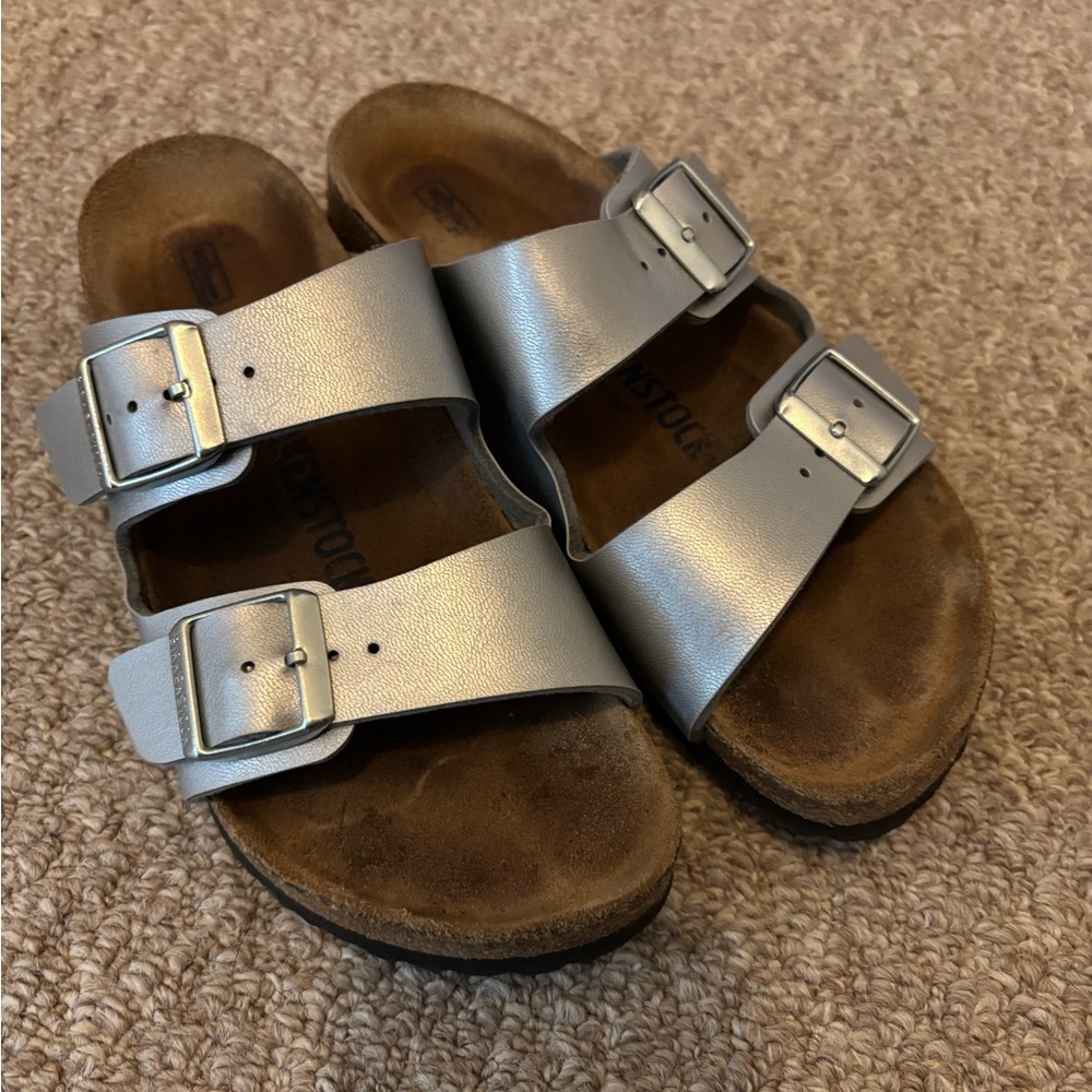 Silver Arizona Birkenstock Sandals